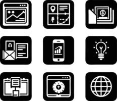 set of ui and ux icon illustration. screen, technology, ux, illustration, web, template, user, application, graphic, business vector