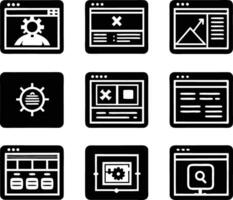 set of ui and ux icon illustration. screen, technology, ux, illustration, web, template, user, application, graphic, business vector