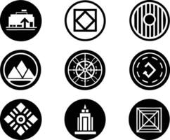 set of graphics design icon illustration. creative, digital, art, line, abstract, background, concept, technology, modern, business vector