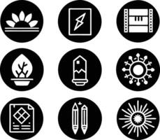 set of graphics design icon illustration. creative, digital, art, line, abstract, background, concept, technology, modern, business vector