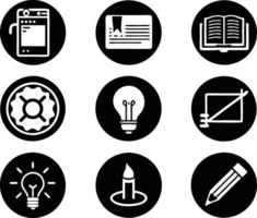 set of graphics design icon illustration. creative, digital, art, line, abstract, background, concept, technology, modern, business vector