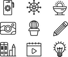set of graphics design icon illustration. creative, digital, art, line, abstract, background, concept, technology, modern, business vector