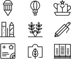 set of graphics design icon illustration. creative, digital, art, line, abstract, background, concept, technology, modern, business vector