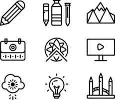 set of graphics design icon illustration. creative, digital, art, line, abstract, background, concept, technology, modern, business vector