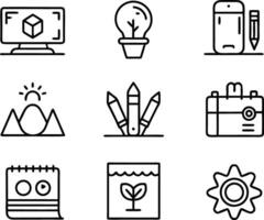 set of graphics design icon illustration. creative, digital, art, line, abstract, background, concept, technology, modern, business vector