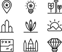 set of graphics design icon illustration. creative, digital, art, line, abstract, background, concept, technology, modern, business vector