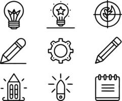 set of graphics design icon illustration. creative, digital, art, line, abstract, background, concept, technology, modern, business vector