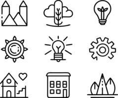 set of graphics design icon illustration. creative, digital, art, line, abstract, background, concept, technology, modern, business vector