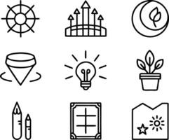 set of graphics design icon illustration. creative, digital, art, line, abstract, background, concept, technology, modern, business vector