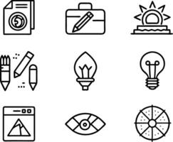 set of graphics design icon illustration. creative, digital, art, line, abstract, background, concept, technology, modern, business vector