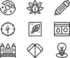 set of graphics design icon illustration. creative, digital, art, line, abstract, background, concept, technology, modern, business vector