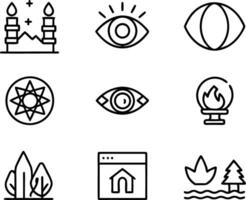 set of graphics design icon illustration. creative, digital, art, line, abstract, background, concept, technology, modern, business vector