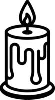 candle with a flickering flame and dripping wax, silhouette. decorative, drip, home, event, festive, fire, flame, flickering, glow vector
