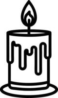 candle with a flickering flame and dripping wax, silhouette. decorative, drip, home, event, festive, fire, flame, flickering, glow vector
