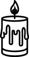 candle with a flickering flame and dripping wax, silhouette. decorative, drip, home, event, festive, fire, flame, flickering, glow vector