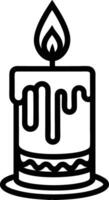 candle with a flickering flame and dripping wax, silhouette. decorative, drip, home, event, festive, fire, flame, flickering, glow vector