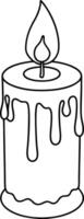 candle with a flickering flame and dripping wax, silhouette. decorative, drip, home, event, festive, fire, flame, flickering, glow vector
