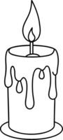 candle with a flickering flame and dripping wax, silhouette. decorative, drip, home, event, festive, fire, flame, flickering, glow vector