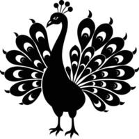 decorative peachock illustration. beautiful, trees, spring, park, peacocks, elegant, peacock feathers vector