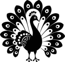 decorative peachock illustration. beautiful, trees, spring, park, peacocks, elegant, peacock feathers vector