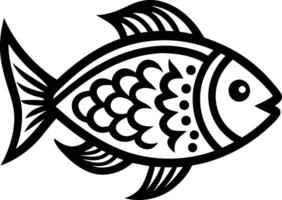 decorative fish line art. aquatic, water, nature, fresh, fish, sea vector