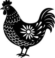 decorative hen illustration. hen, chicken, poultry, farm, nature, farming, animal, livestock vector