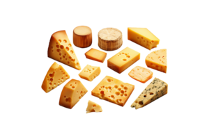 Cheese Slices isolated on transparent background. png