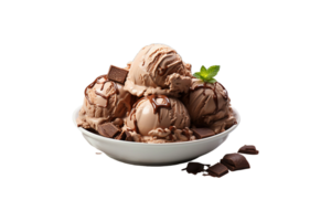 Chocolate Ice Cream isolated on transparent background. png