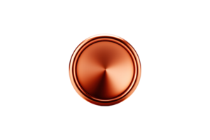 Copper Button isolated on transparent background. png