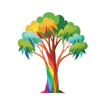 Beautiful Single Big Tree Illustration