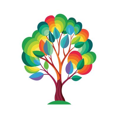 Beautiful Single Big Tree Illustration