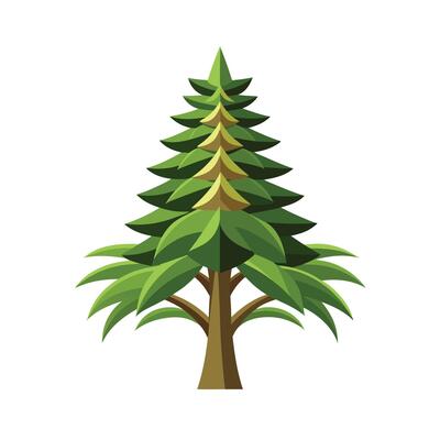 Beautiful Single Big Tree Illustration