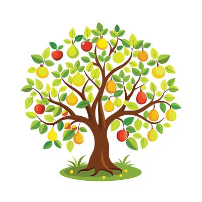 Beautiful Single Big Tree Illustration