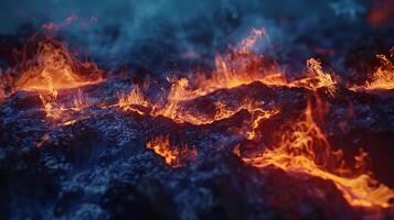 Fire flames with sparks on a black background photo