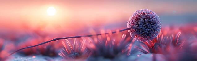 3D illustration of a flower and a soap bubble with bubbles photo