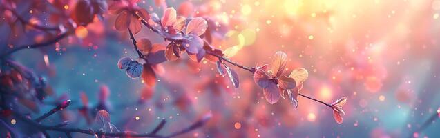 Sunset in the city. Colorful bokeh background. photo