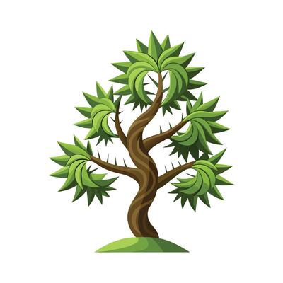 Beautiful Single Big Tree Illustration