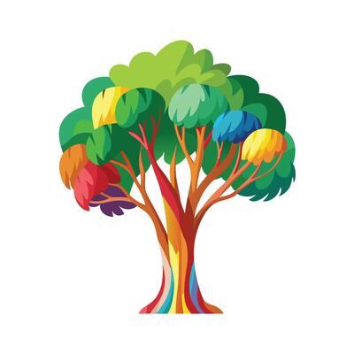 Beautiful Single Big Tree Illustration