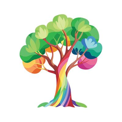 Beautiful Single Big Tree Illustration