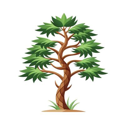 Beautiful Single Big Tree Illustration
