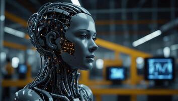Industrial IoT is technology with humans to Upskill Reskill, IIoT, Digital Transformation connection automation to global cyber network concept. photo