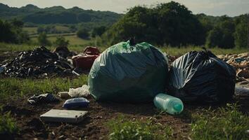 No plastic, go green, Zero waste Reduce, reuse, refuse, Reycle. photo