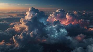 abstract cloud background illuminated with lights. photo