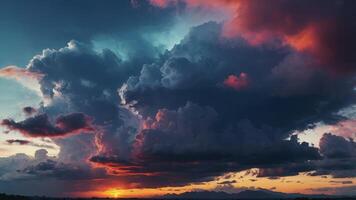 Abstract weather background with colourful clouds panorama. photo