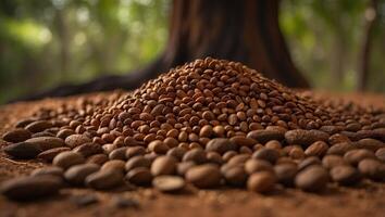 Sandalwood Tree Seed used by Australian Aboriginals as food source, traditional remedy for skin and internal complications thanks to oil extracted and indigenous craftsmanship. photo