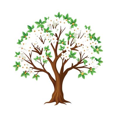Beautiful Single Big Tree Illustration
