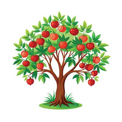 Beautiful Single Big Tree Illustration