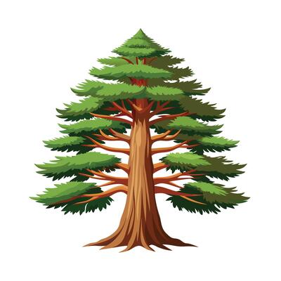 Beautiful Single Big Tree Illustration