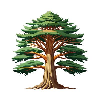 Beautiful Single Big Tree Illustration