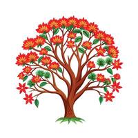 Beautiful Single Big Tree Illustration vector
